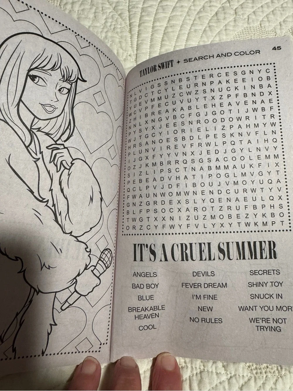 Taylor Swift Kids Word Search & Color Activity Book - Pink